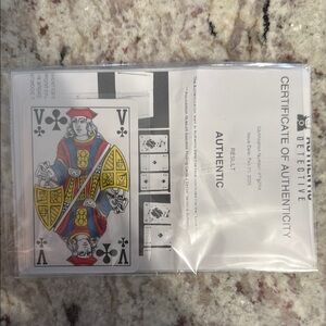 Playing Card with Certificate of Authenticity